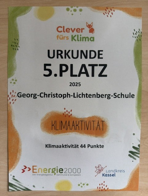 Umweltschule 26 E2000 Urkunde